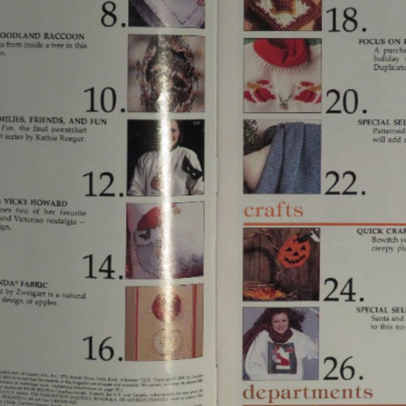 Leisure Arts Magazine October 1991 Raccoon Halloween Xmas (#976) - Picture 2 of 4